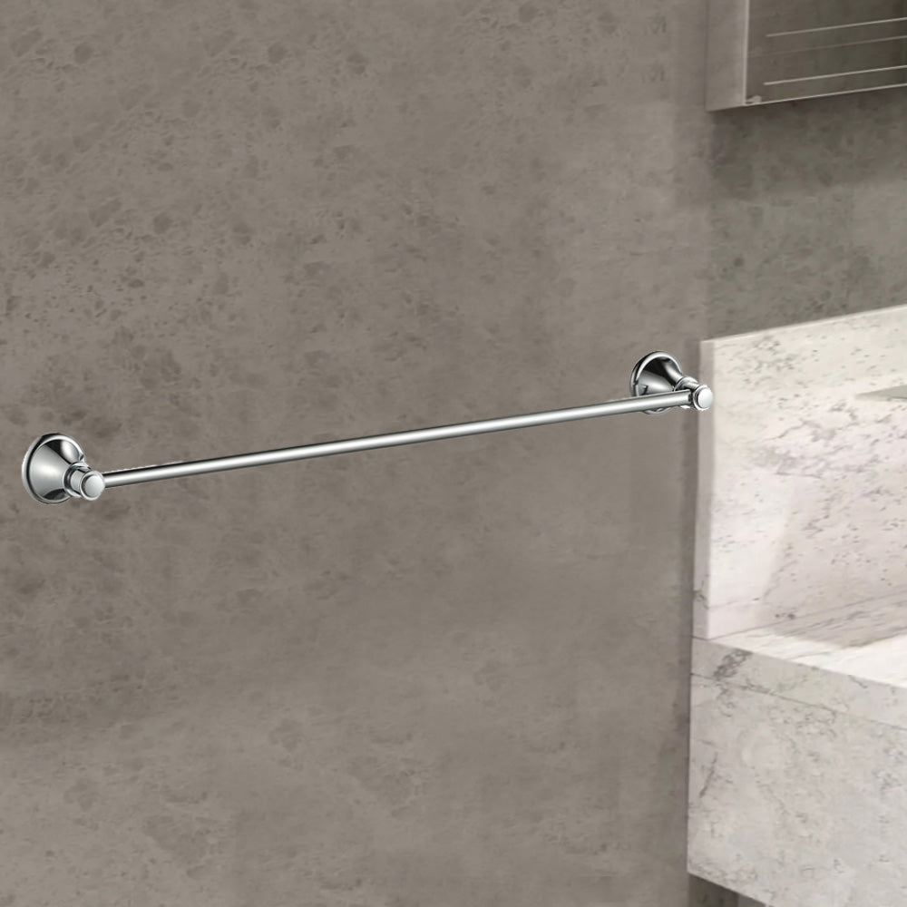 Clasico Vintage Single Towel Rail 600mm in Brushed Nickel - 66501-600BN
