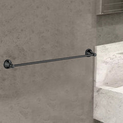Clasico Vintage Single Towel Rail 600mm in Matt Black - 66501-600MB