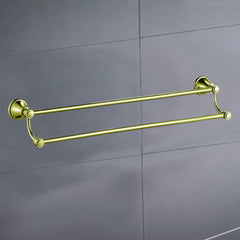 Clasico Vintage Double Towel Rail 600mm in Brushed Gold - 66502-600BG