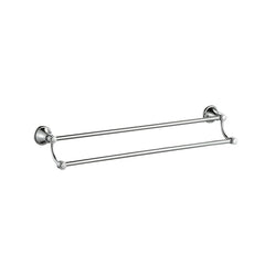 Clasico Vintage Double Towel Rail 600mm in Brushed Nickel - 66502-600BN