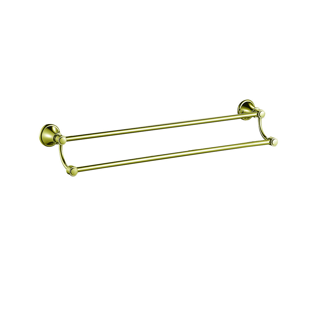 Clasico Vintage Double Towel Rail 800mm in Brushed Gold - 66502-800BG