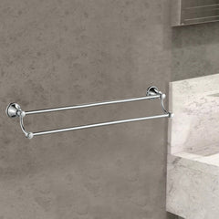 Clasico Vintage Double Towel Rail 800mm in Brushed Nickel - 66502-800BN