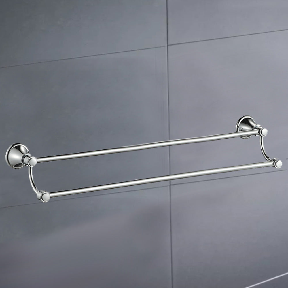 Clasico Vintage Double Towel Rail 800mm in Brushed Nickel - 66502-800BN