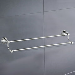 Clasico Vintage Double Towel Rail 800mm in Brushed Nickel - 66502-800BN