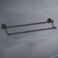 Clasico Vintage Double Towel Rail 800mm in Matt Black - 66502-800MB