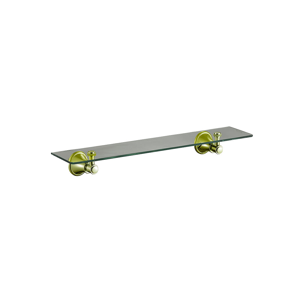 Clasico Vintage Glass Shelf in Brushed Gold - 66509BG