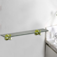 Clasico Vintage Glass Shelf in Brushed Gold - 66509BG