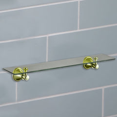 Clasico Vintage Glass Shelf in Brushed Gold - 66509BG