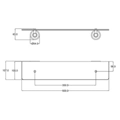 Clasico Vintage Glass Shelf in Brushed Nickel - 66509BN