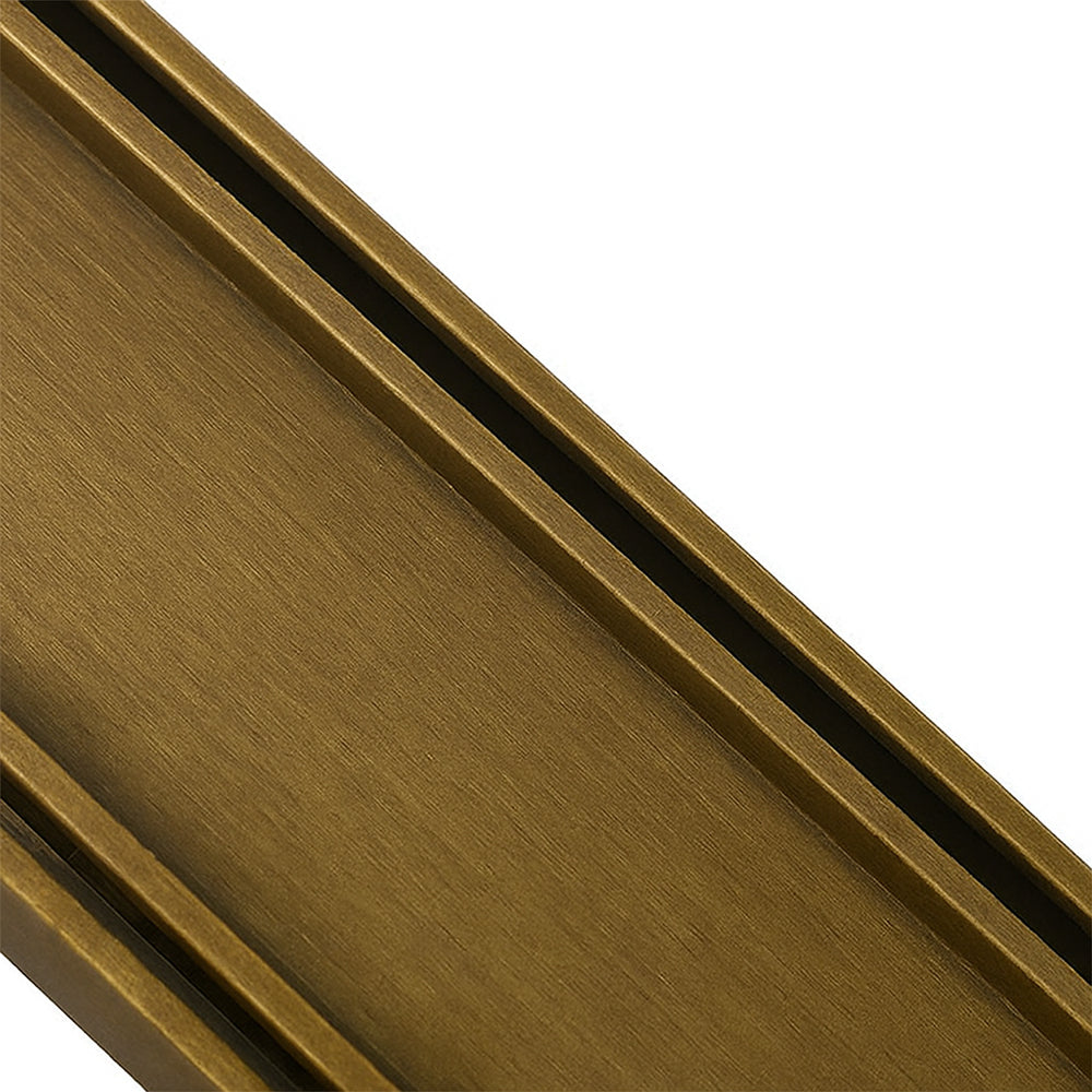 Custom Made Slimline Tile Insert Shower Drain Antique Brass 300-3000x100x21mm