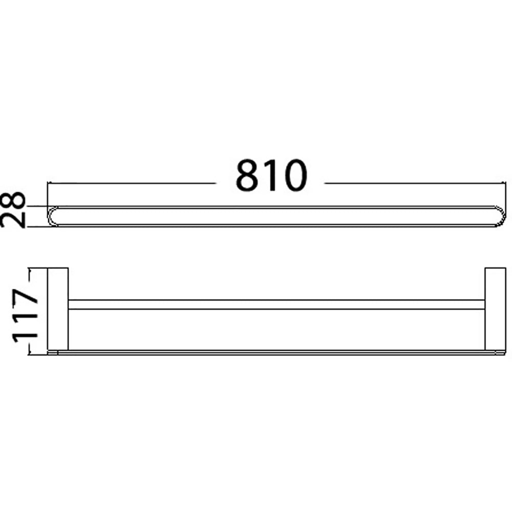 Dove Double Towel Rail 810mm Chrome 7302-810-CH