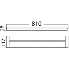 Dove Double Towel Rail 810mm Chrome 7302-810-CH