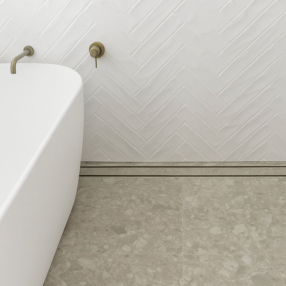 Aluminium Slimline Tile Insert Shower Drain Antique Brass - Takes Tiles Up To 20mm