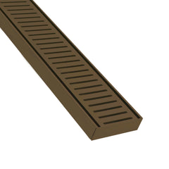 Custom Made Slimline Shower Grate Drain Antique Brass 300-3000x100x21mm