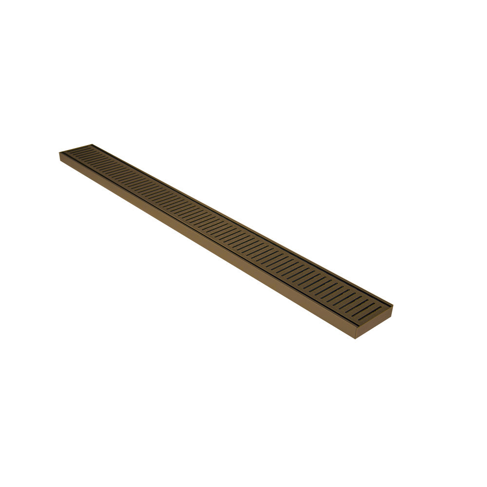 Aluminium Slimline Shower Grate Drain Antique Brass 300-3000x100x21mm