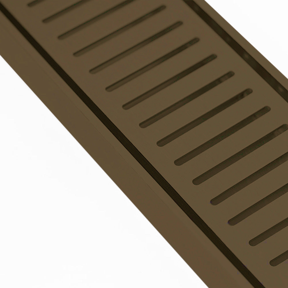 Custom Made Slimline Shower Grate Drain Antique Brass 300-3000x100x21mm