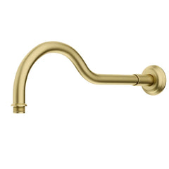 Clasico Round Brushed Gold Curved Shower Arm Brass - PRY018BG