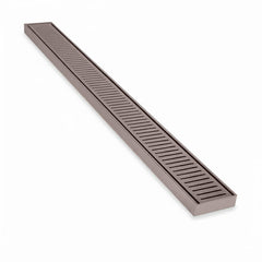 Custom Made Slimline Shower Grate Drain Brush Bronze 300-3000x100x21mm