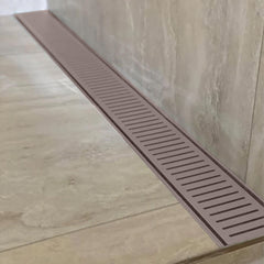Custom Made Slimline Shower Grate Drain Brush Bronze 300-3000x100x21mm
