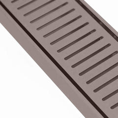 Custom Made Slimline Shower Grate Drain Brush Bronze 300-3000x100x21mm