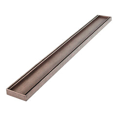 Aluminium Slimline Tile Insert Shower Drain Brush Bronze 300-3000x100x21mm