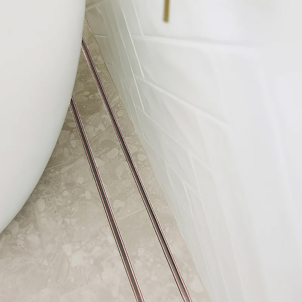 Custom Made Slimline Tile Insert Shower Drain Brush Bronze 300-3000x100x21mm