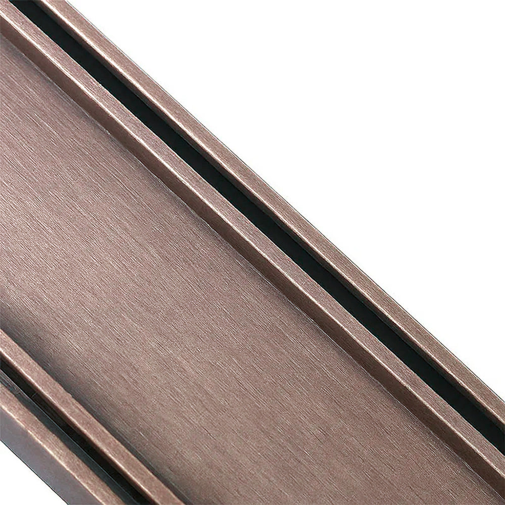 Custom Made Slimline Tile Insert Shower Drain Brush Bronze 300-3000x100x21mm