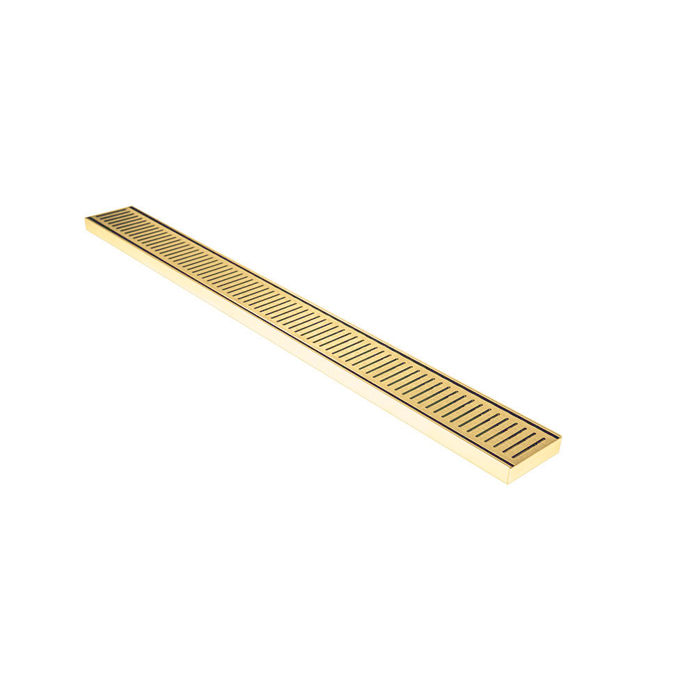 Custom Made Slimline Shower Grate Drain Matt Gold 300-3000x100x21mm