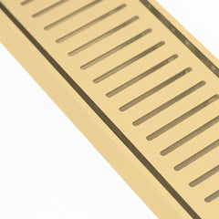 Custom Made Slimline Shower Grate Drain Matt Gold 300-3000x100x21mm