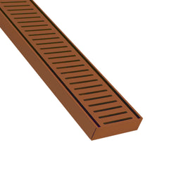 Custom Made Slimline Shower Grate Drain Brush Copper 300-3000x100x21mm