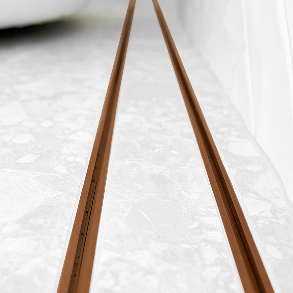 Aluminium Slimline Tile Insert Shower Drain Brush Copper - Takes Tiles Up To 20mm