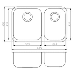 Cora Kitchen Sink 695 x 450mm DB568A