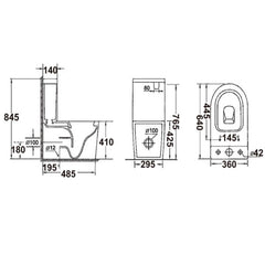 Back To Wall Rimless Toilet Suite Eva