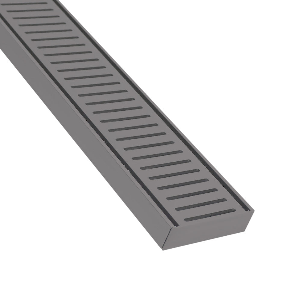 Custom Made Slimline Shower Grate Drain Gun Metal 300-3000x100x21mm