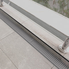 Custom Made Slimline Shower Grate Drain Gun Metal 300-3000x100x21mm