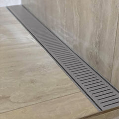 Custom Made Slimline Shower Grate Drain Gun Metal 300-3000x100x21mm