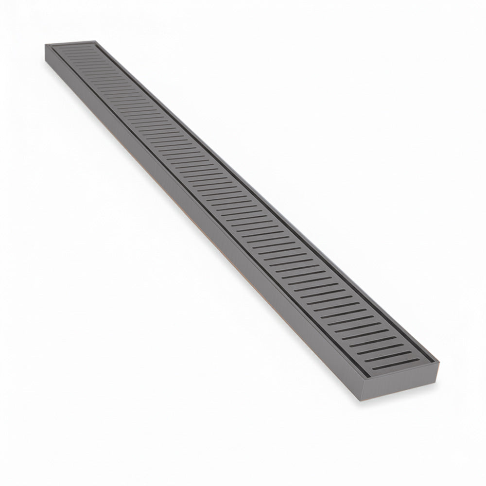 Custom Made Slimline Shower Grate Drain Gun Metal 300-3000x100x21mm