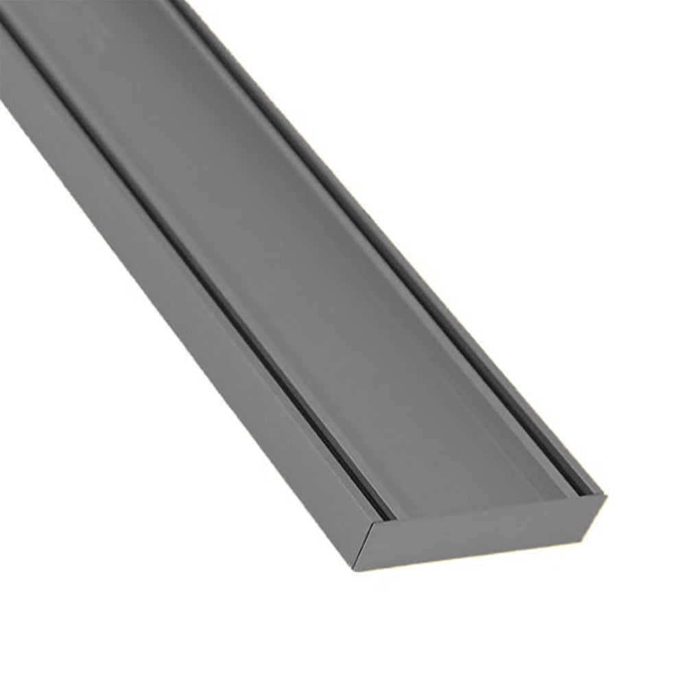 Aluminium Slimline Tile Insert Shower Drain Gun Metal - Takes Tiles Up To 20mm