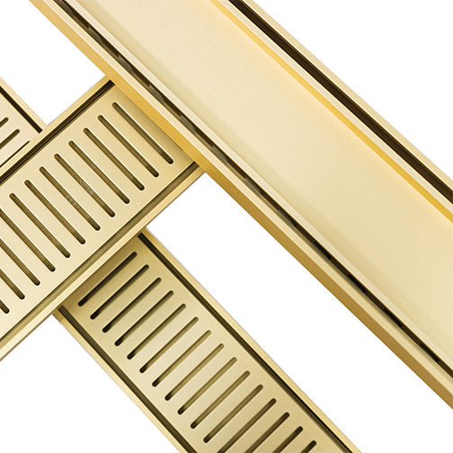 Custom Made Slimline Tile Insert Shower Drain Matt Gold 300-3000x100x21mm