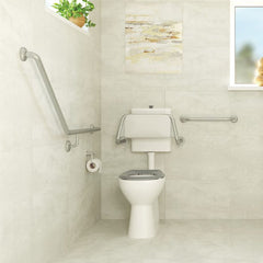 40° Accessible Right-Hand Grab Rail, Stainless Steel