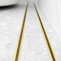 Custom Made Slimline Tile Insert Shower Drain Matt Gold 300-3000x100x21mm