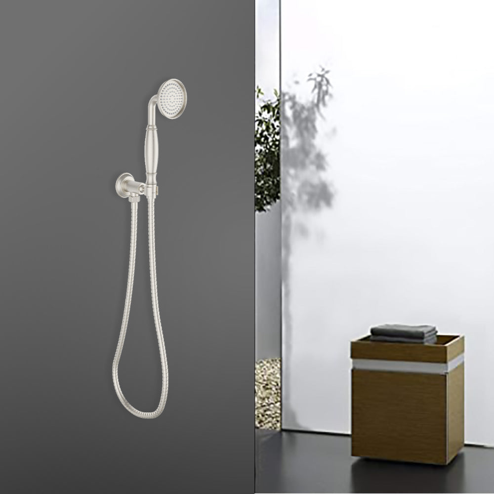 Clasico Vintage Hand shower On Wall Outlet Bracket in Brushed Nickel - HPA868-101-1BN