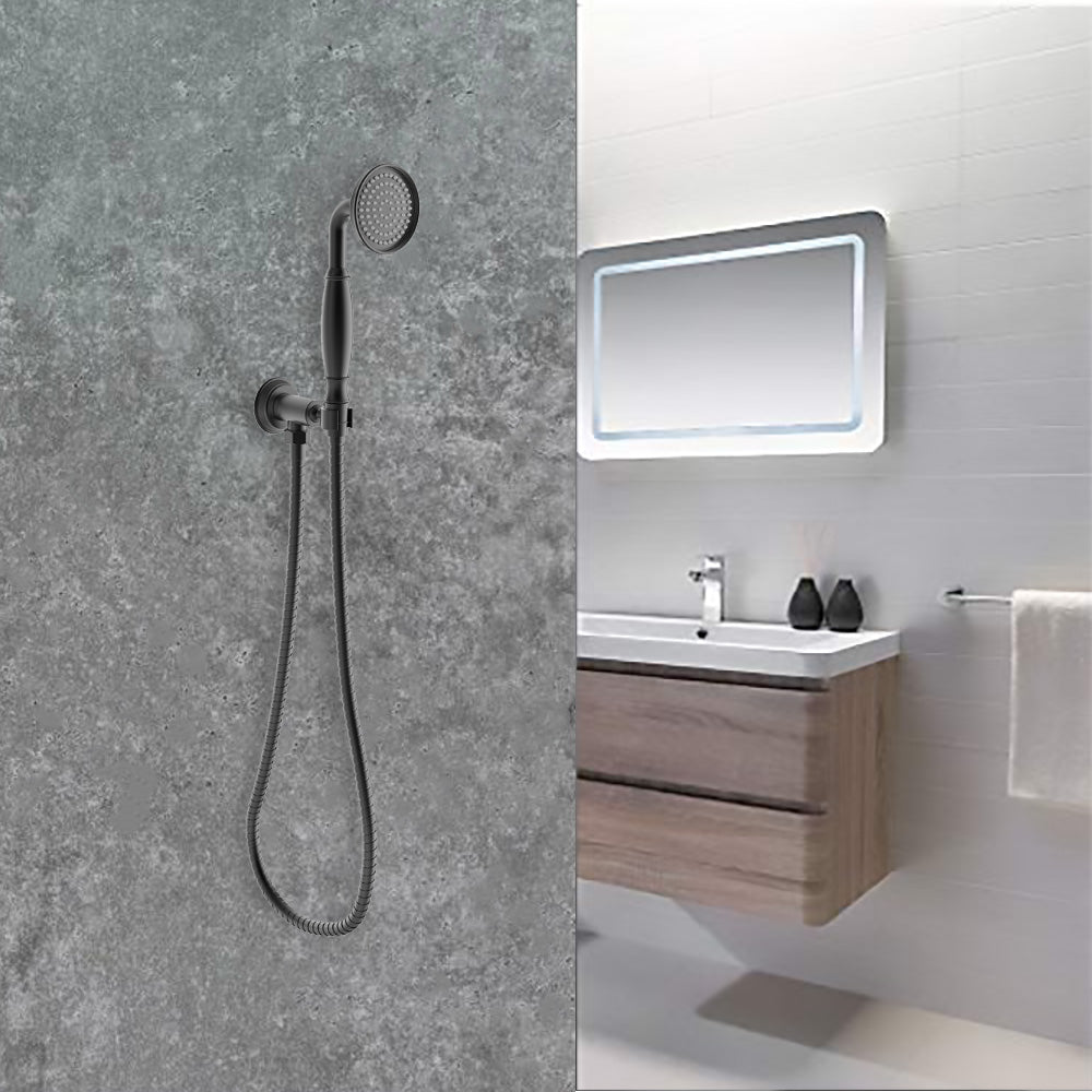 Clasico Vintage Hand shower On Wall Outlet Bracket in Matt Black - HPA868-101-1MB