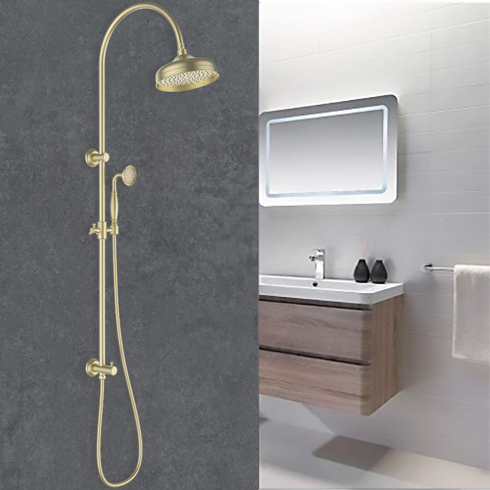Clasico Vintage Combination Shower Set in Brushed Gold - HPA868-201BG