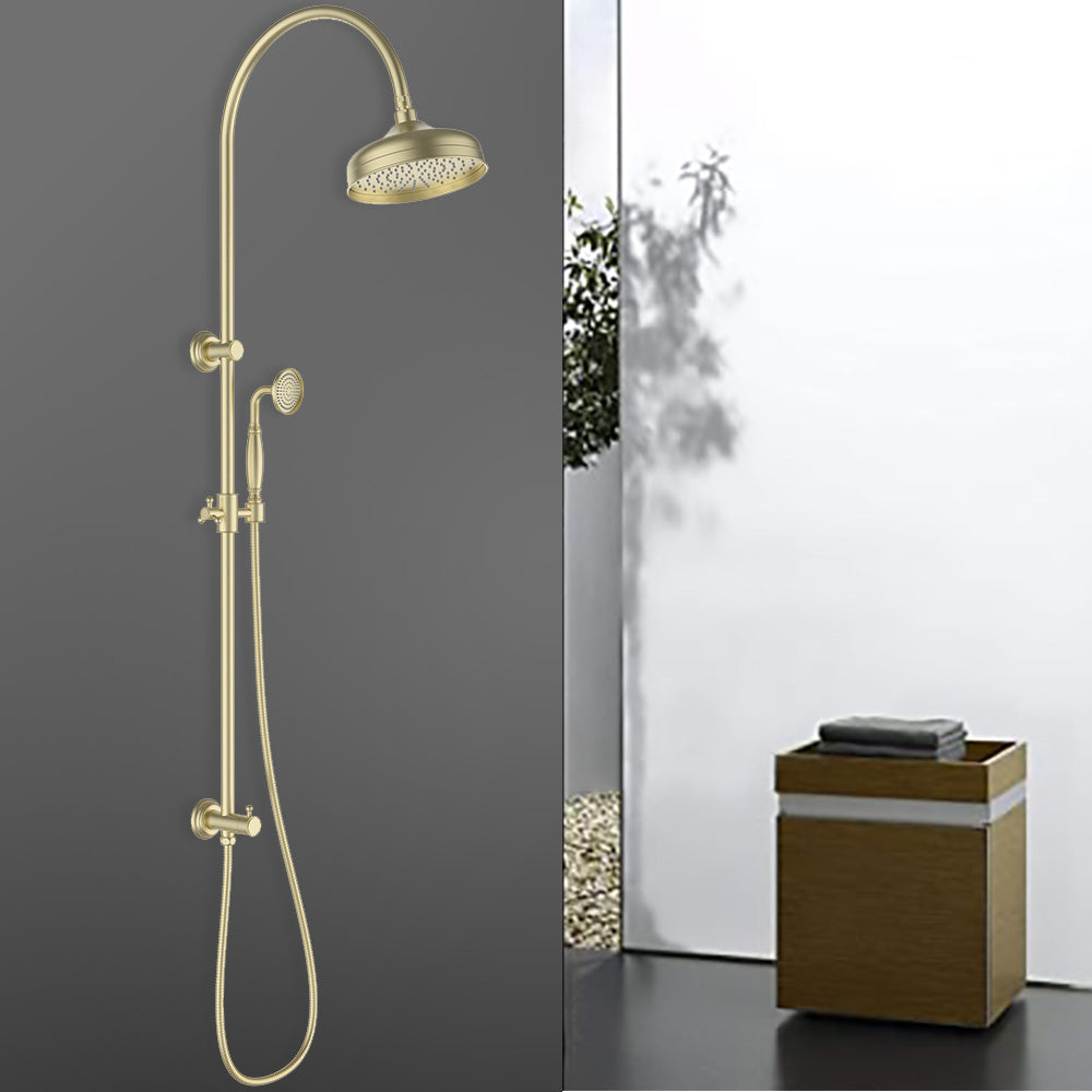 Clasico Vintage Combination Shower Set in Brushed Gold - HPA868-201BG