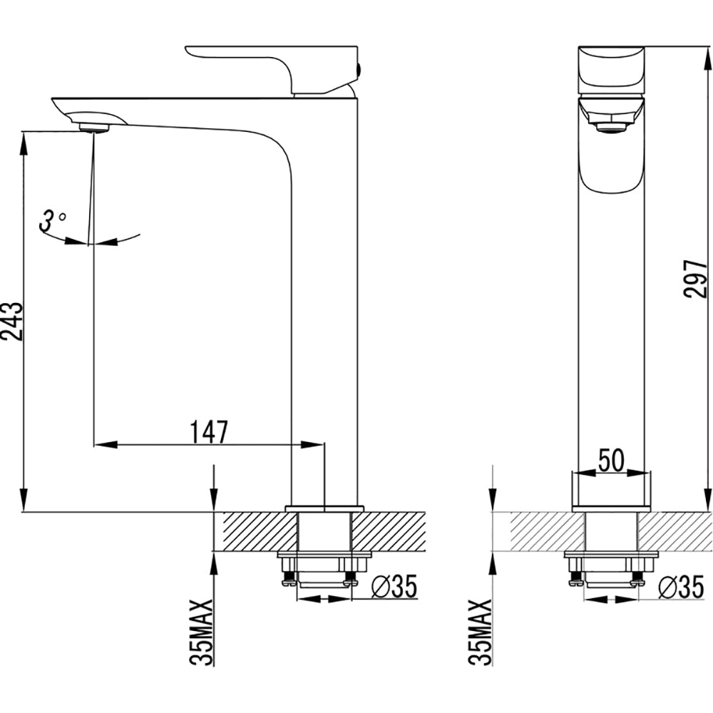 Banda High Rise Basin Mixer HYB22-202