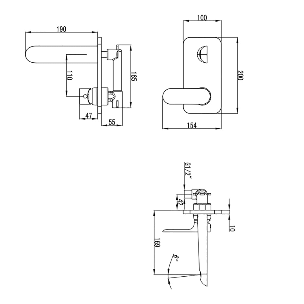 Banda Wall Basin Mixer HYB22-601