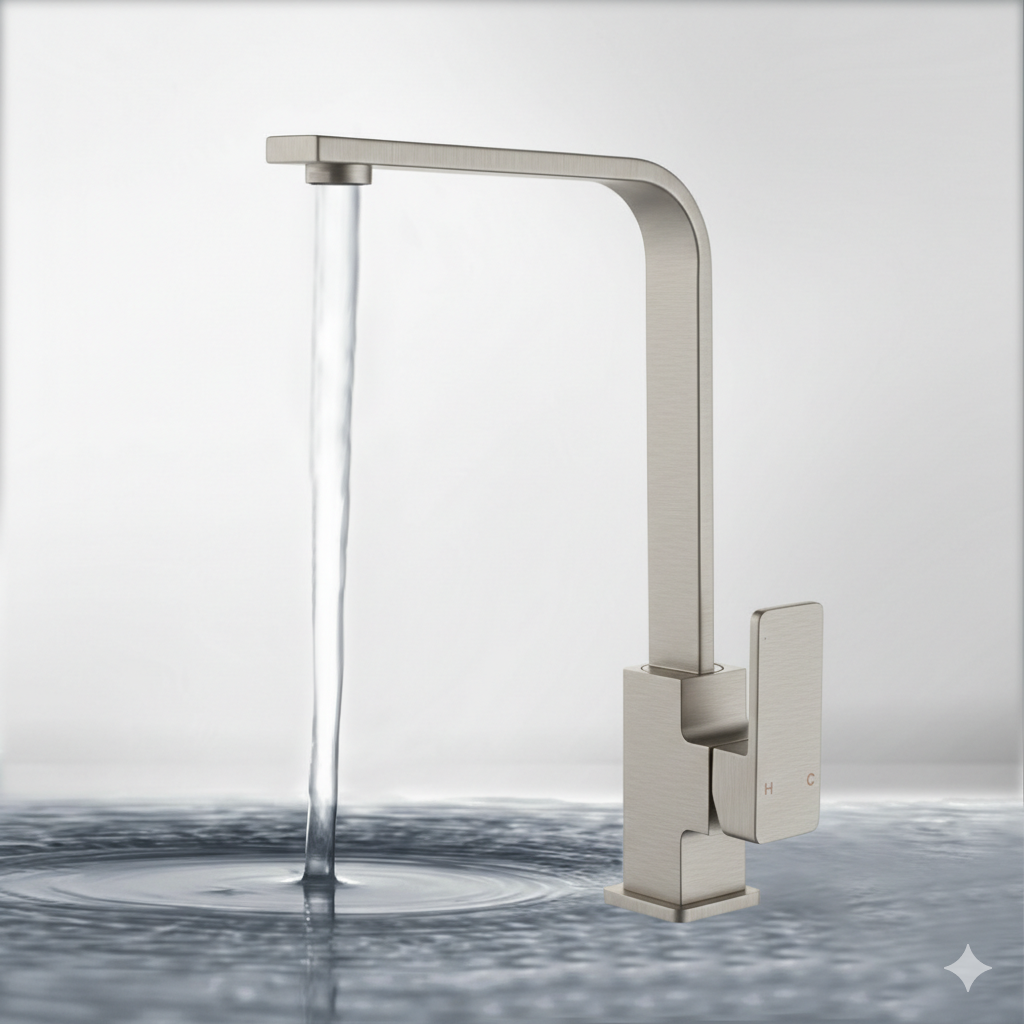 Ceram Sink Mixer Brushed Nickel HYB636-101LF-BN
