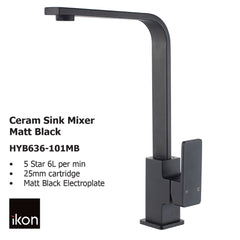 Ceram Sink Mixer Matt Black HYB636-101LF-MB