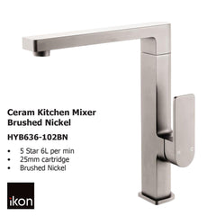 Ceram Kitchen Mixer Brushed Nickel HYB636-102BN